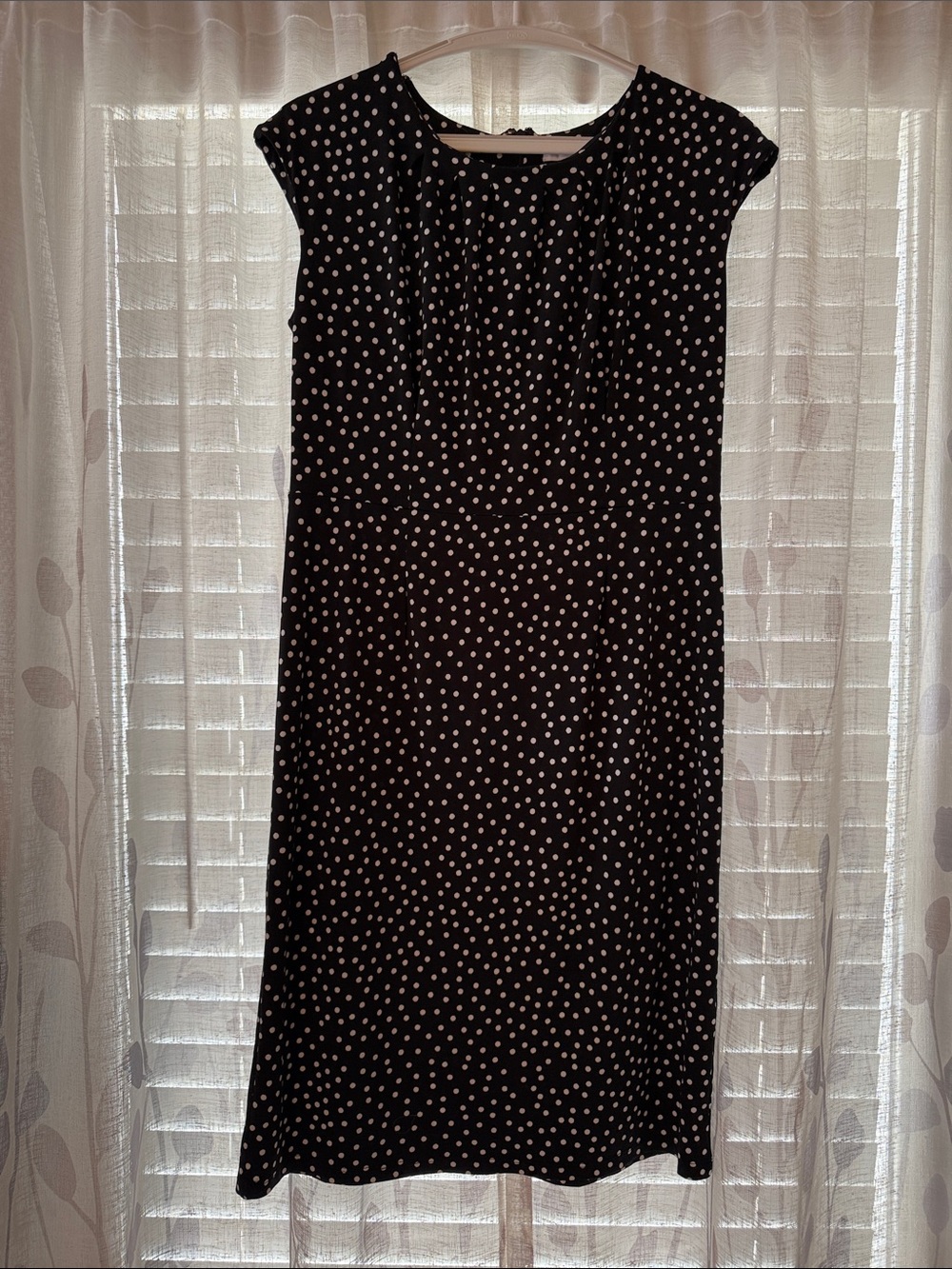 Charter Club Black Dress with White Polka Dots